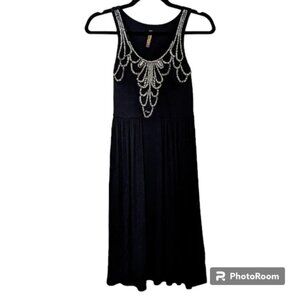 Poema S Silver Beaded Dress